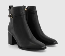 Abbey Buckle Detail Heeled Ankle Boots