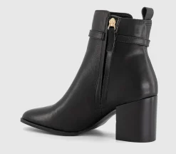 Abbey Buckle Detail Heeled Ankle Boots