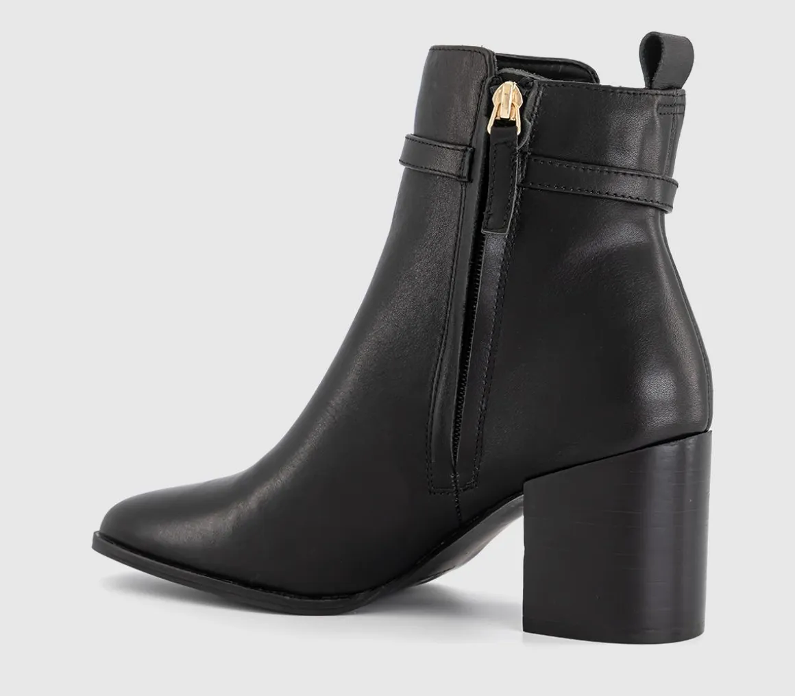 Abbey Buckle Detail Heeled Ankle Boots