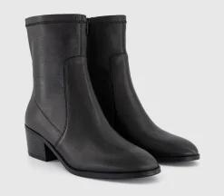 Acquire Leather Unlined Block Heel Ankle Boots