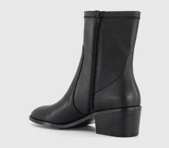 Acquire Leather Unlined Block Heel Ankle Boots