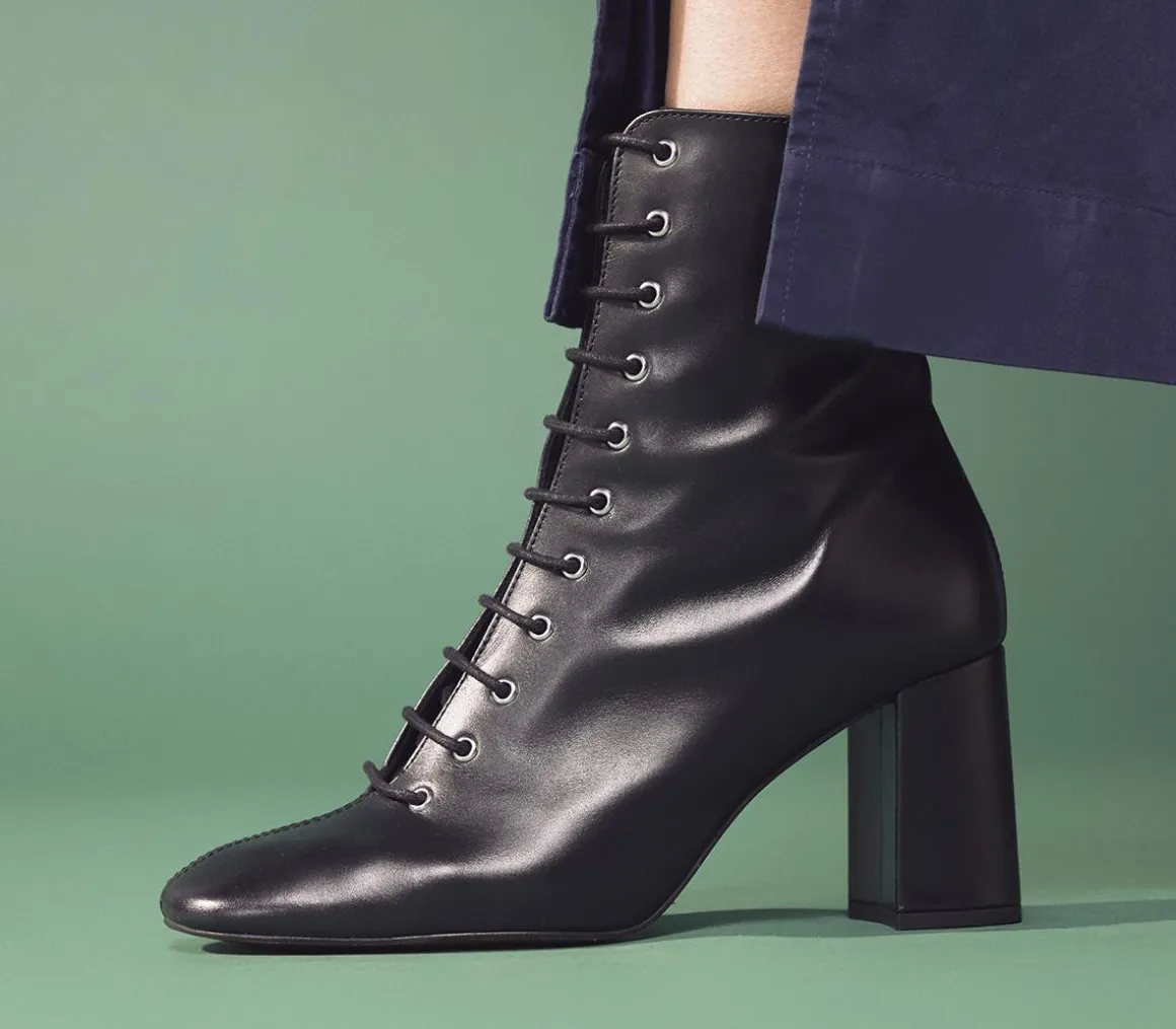 Ada Lace Up Block Heel Boots