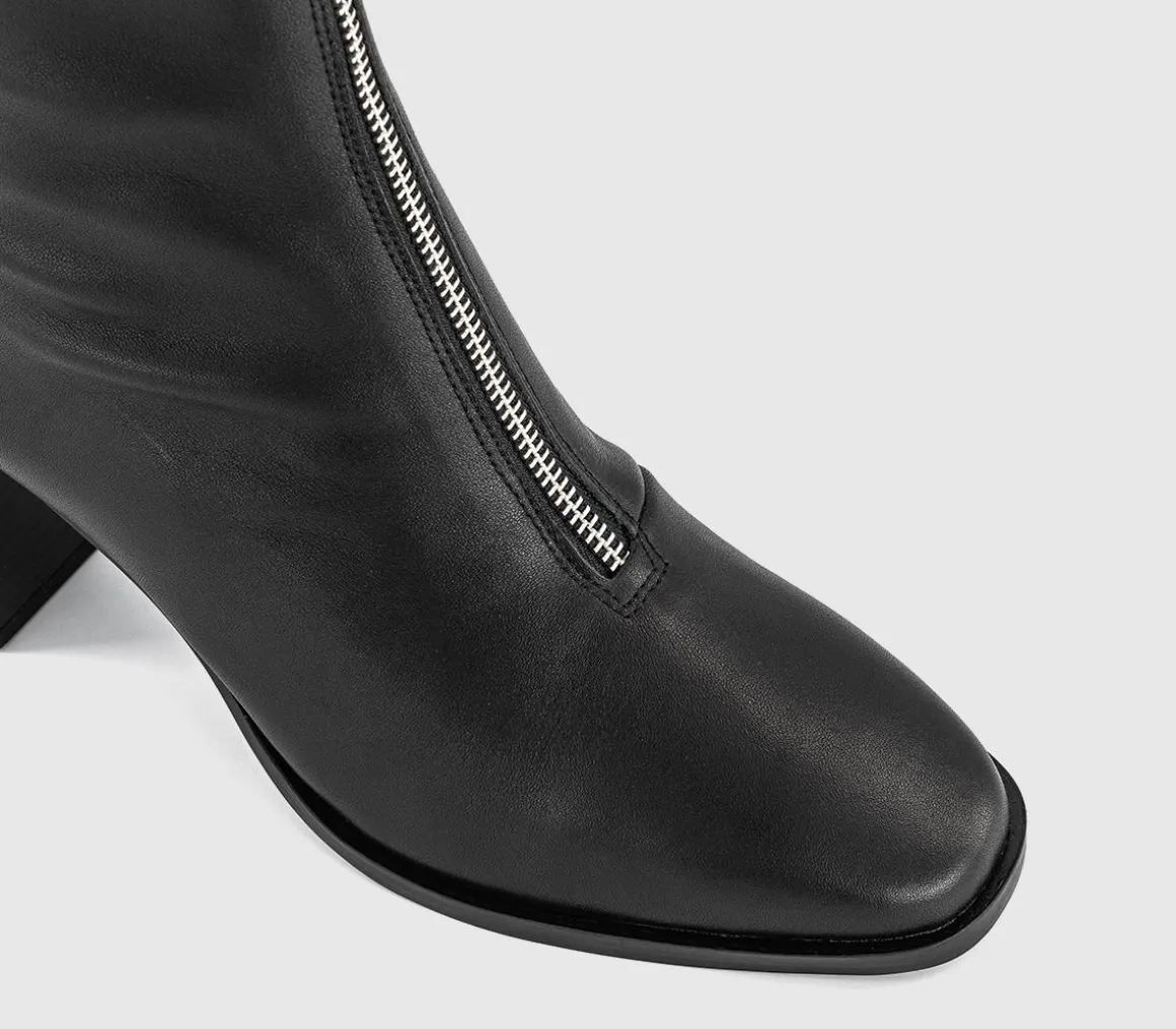 Aiden Front Zip Block Heel Boots
