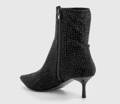 Amaze Embellished Kitten Heel Ankle Boots