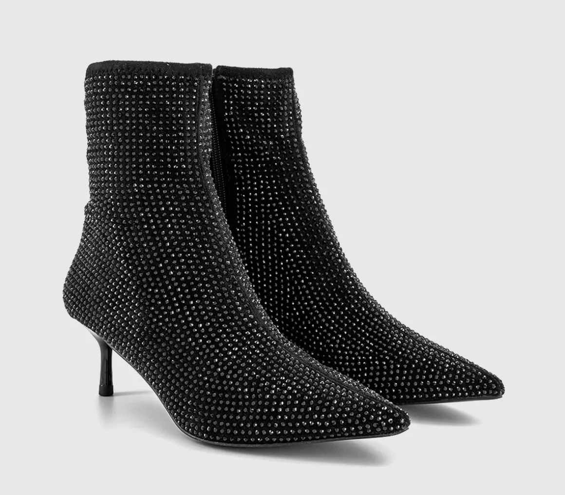 Amaze Embellished Kitten Heel Ankle Boots