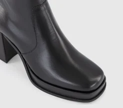 Apply Covered Platform Block Heel Ankle Boots
