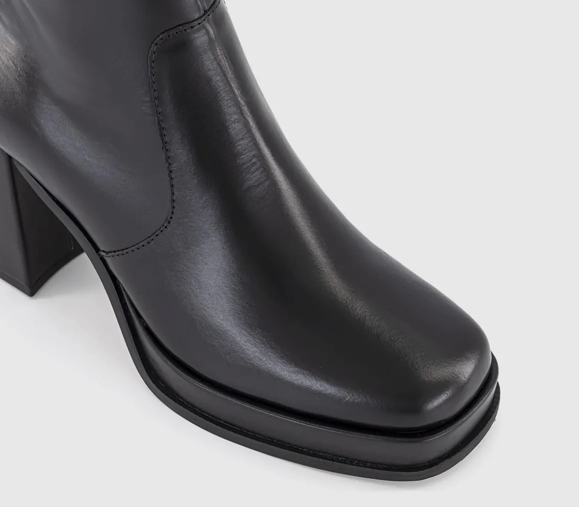 Apply Covered Platform Block Heel Ankle Boots