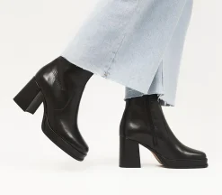Apply Covered Platform Block Heel Ankle Boots