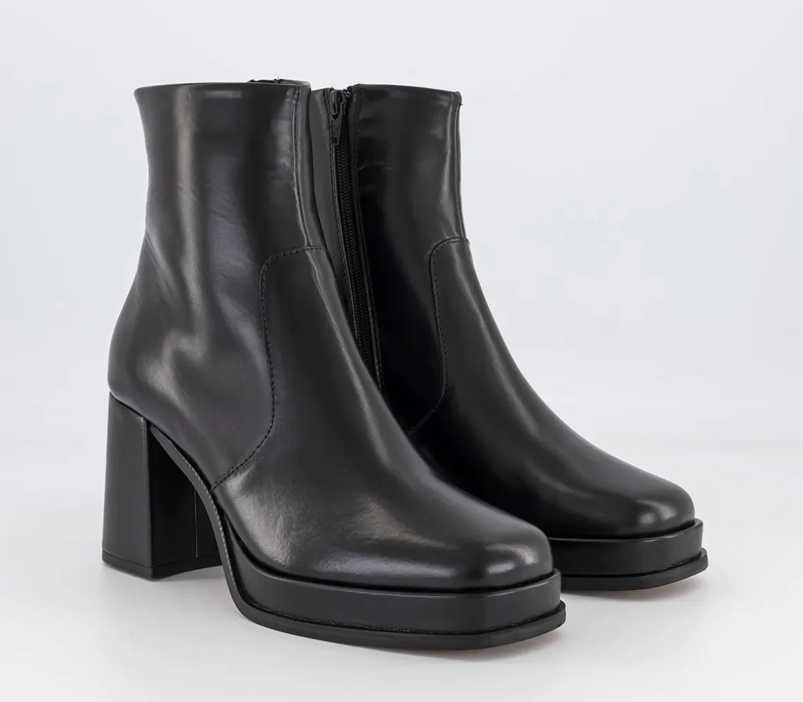 Apply Covered Platform Block Heel Ankle Boots
