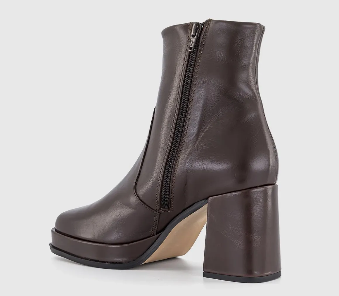 Apply Covered Platform Block Heel Ankle Boots