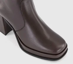 Apply Covered Platform Block Heel Ankle Boots