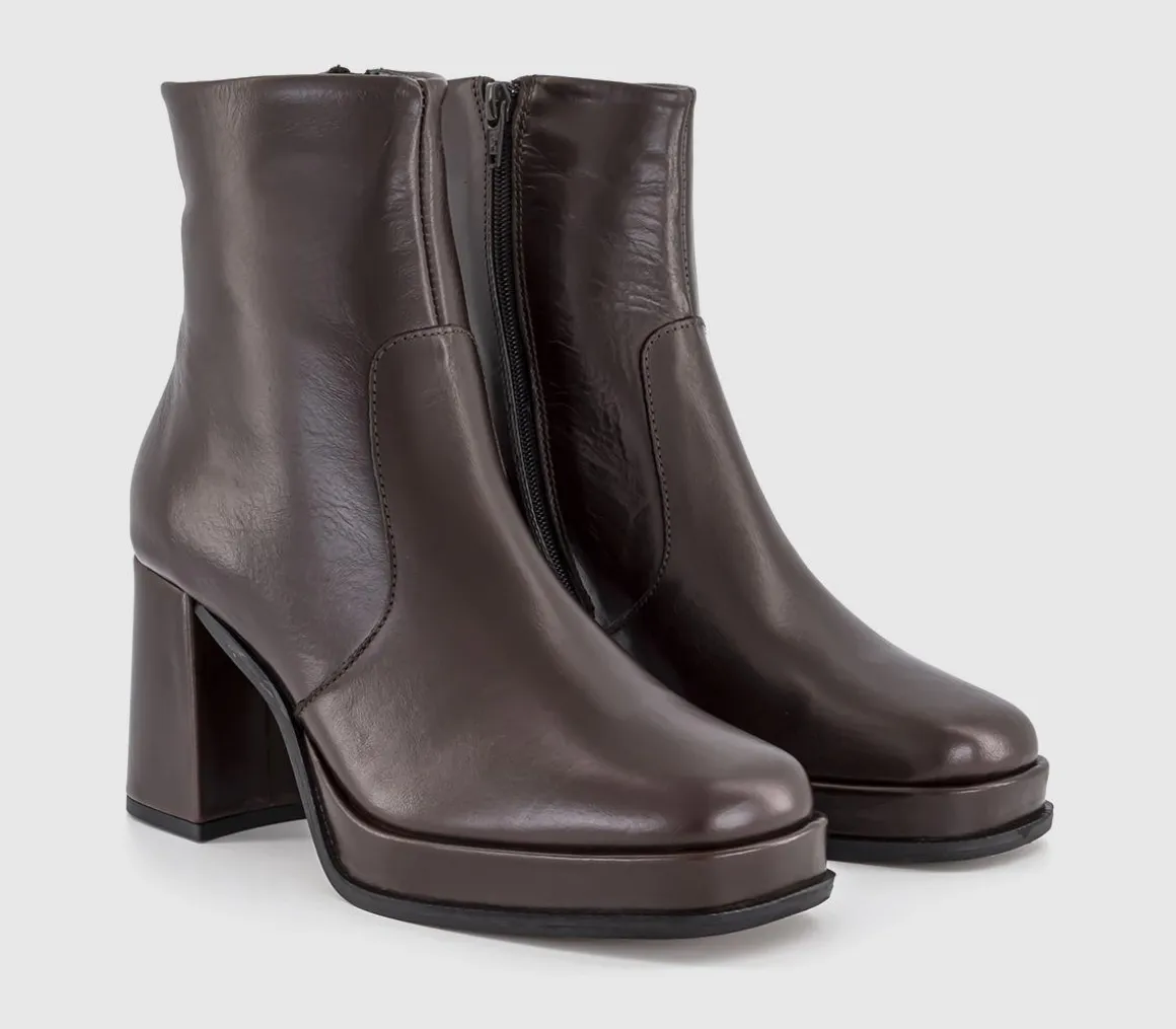 Apply Covered Platform Block Heel Ankle Boots
