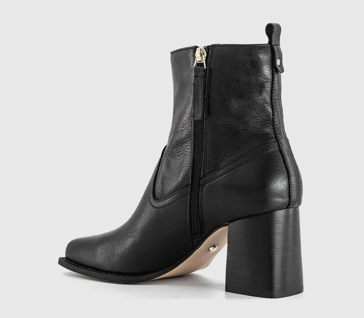 Arcadia Square Toe Block Heel Ankle Boots