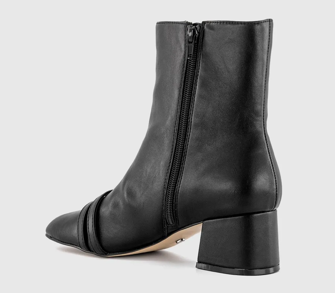 Aris Block Heel Buckle Detail Boots