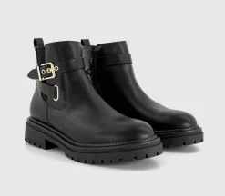 Ashley Buckle Detail Ankle Boots