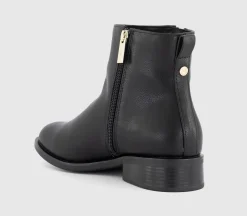 Aubrey Zip Detail Flat Ankle Boots