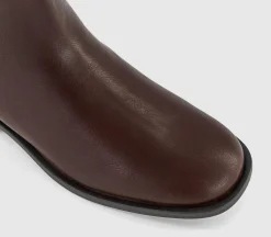 Aubrey Zip Detail Flat Ankle Boots