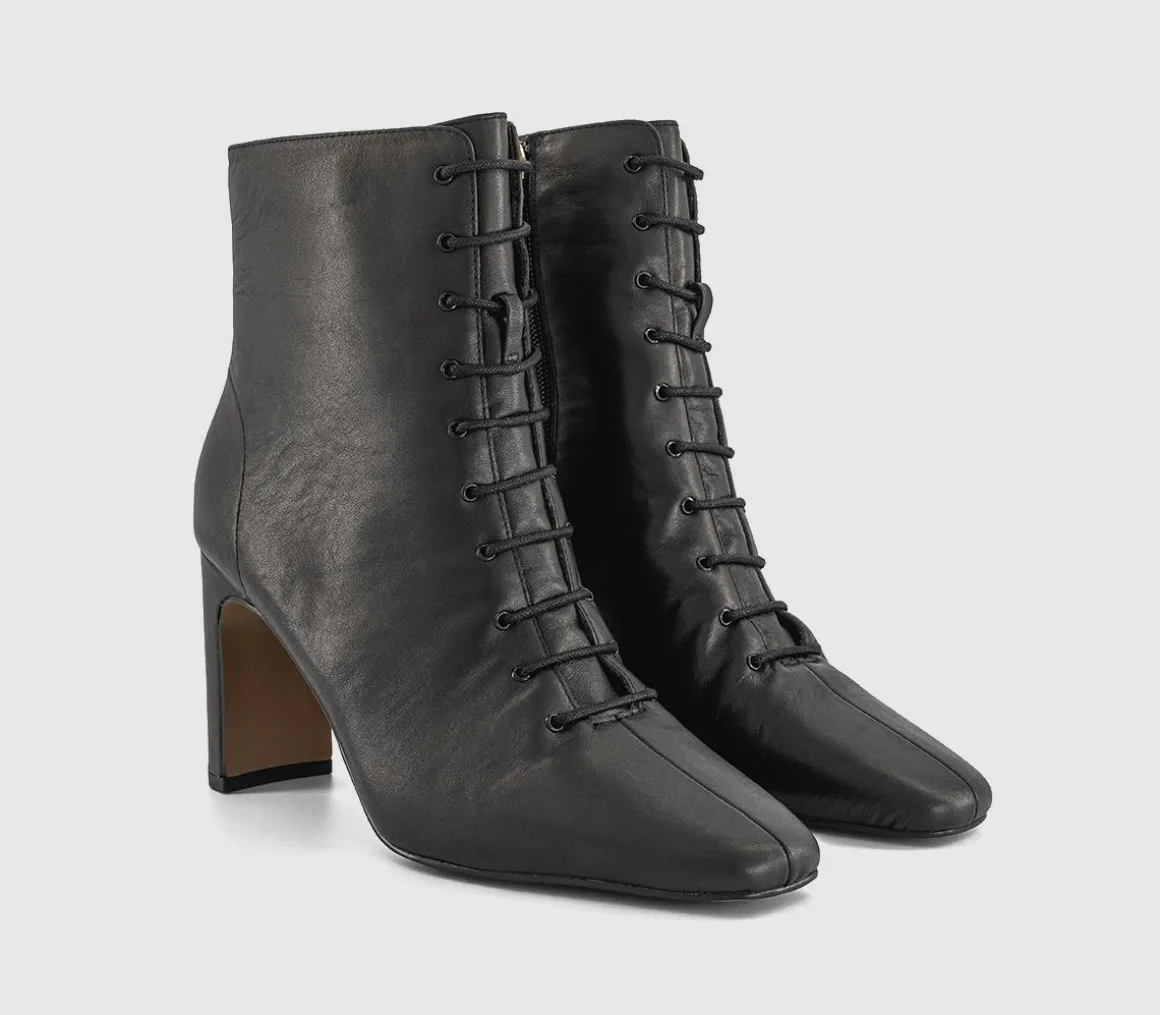 Avery Slim Heel Lace Up Ankle Boots