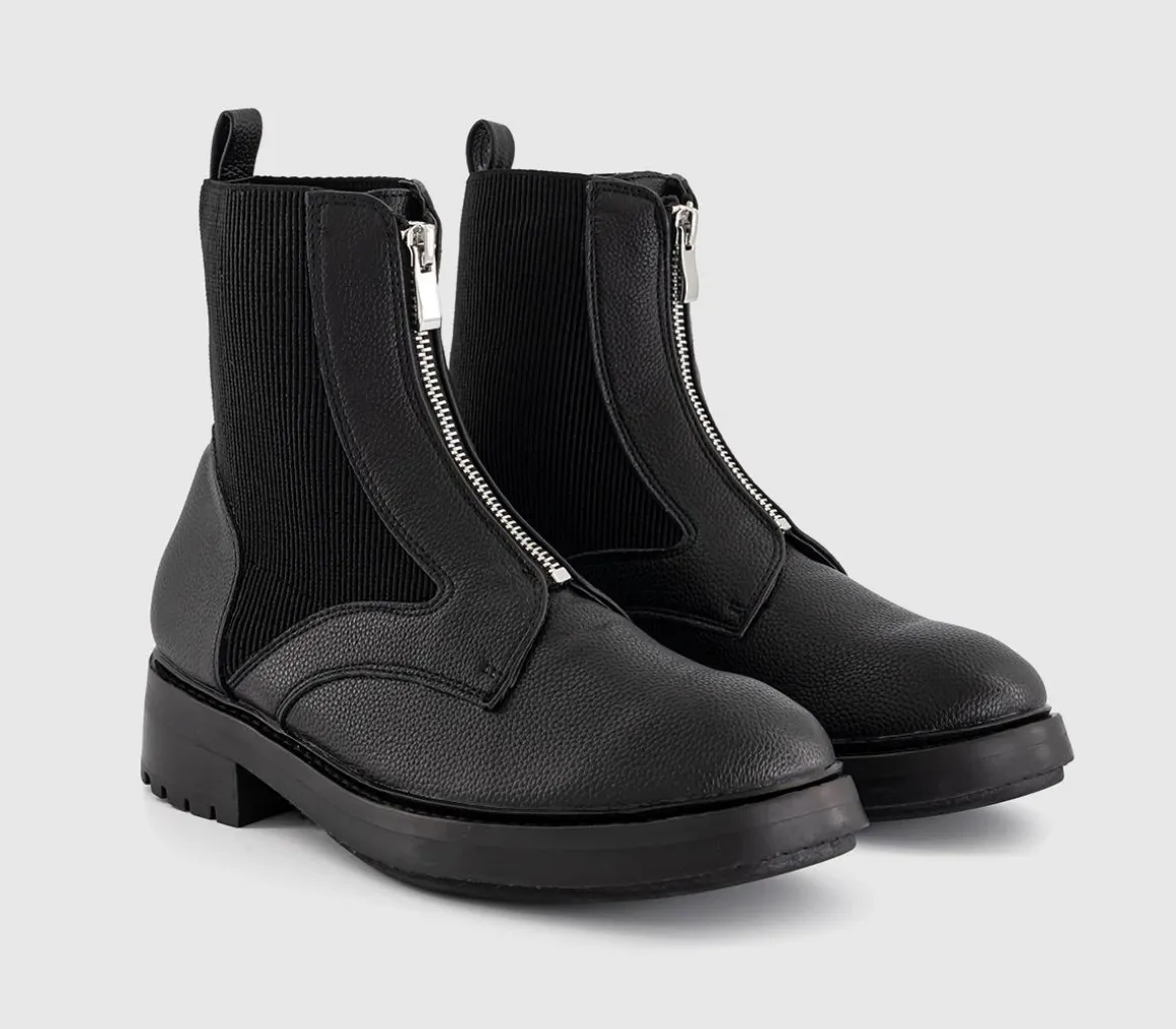 Azure Front Zip Ankle Boots