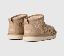 Classic Ultra Mini Sun Stitch Kids Boots
