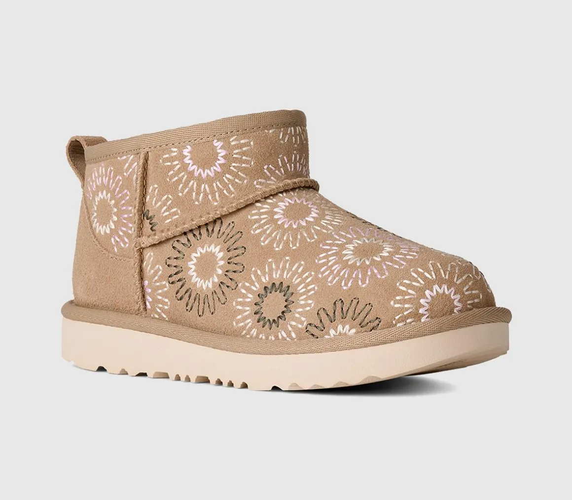 Classic Ultra Mini Sun Stitch Kids Boots