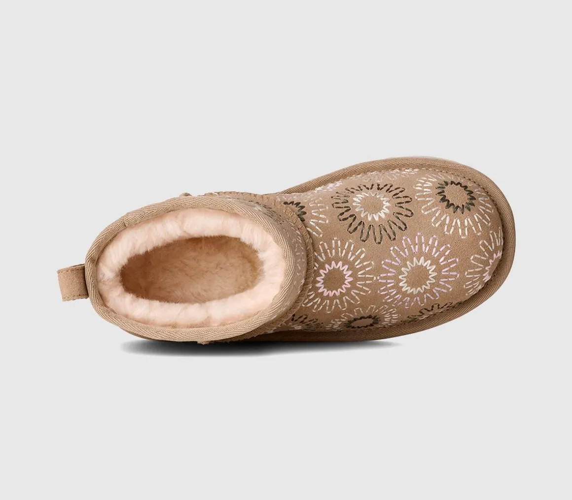 Classic Ultra Mini Sun Stitch Kids Boots