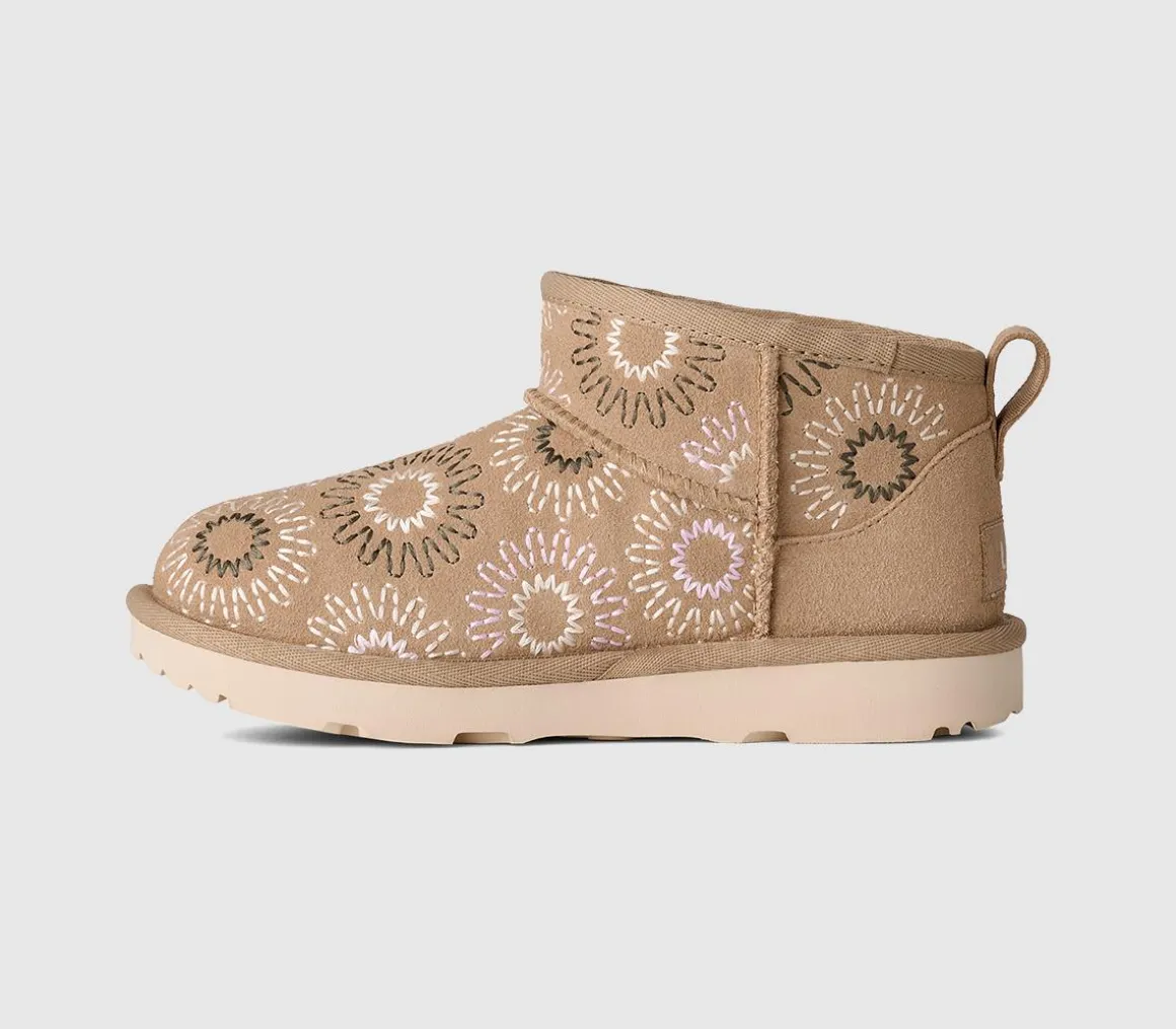 Classic Ultra Mini Sun Stitch Kids Boots