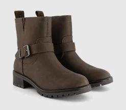 Earth Addict Iris Buckle Detail Ankle Boots