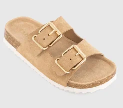 Earth Child: Evergreen Footbed Slip On Sandals