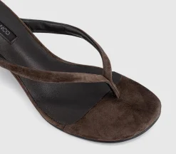 Edgy Toe Post Wedge Heels
