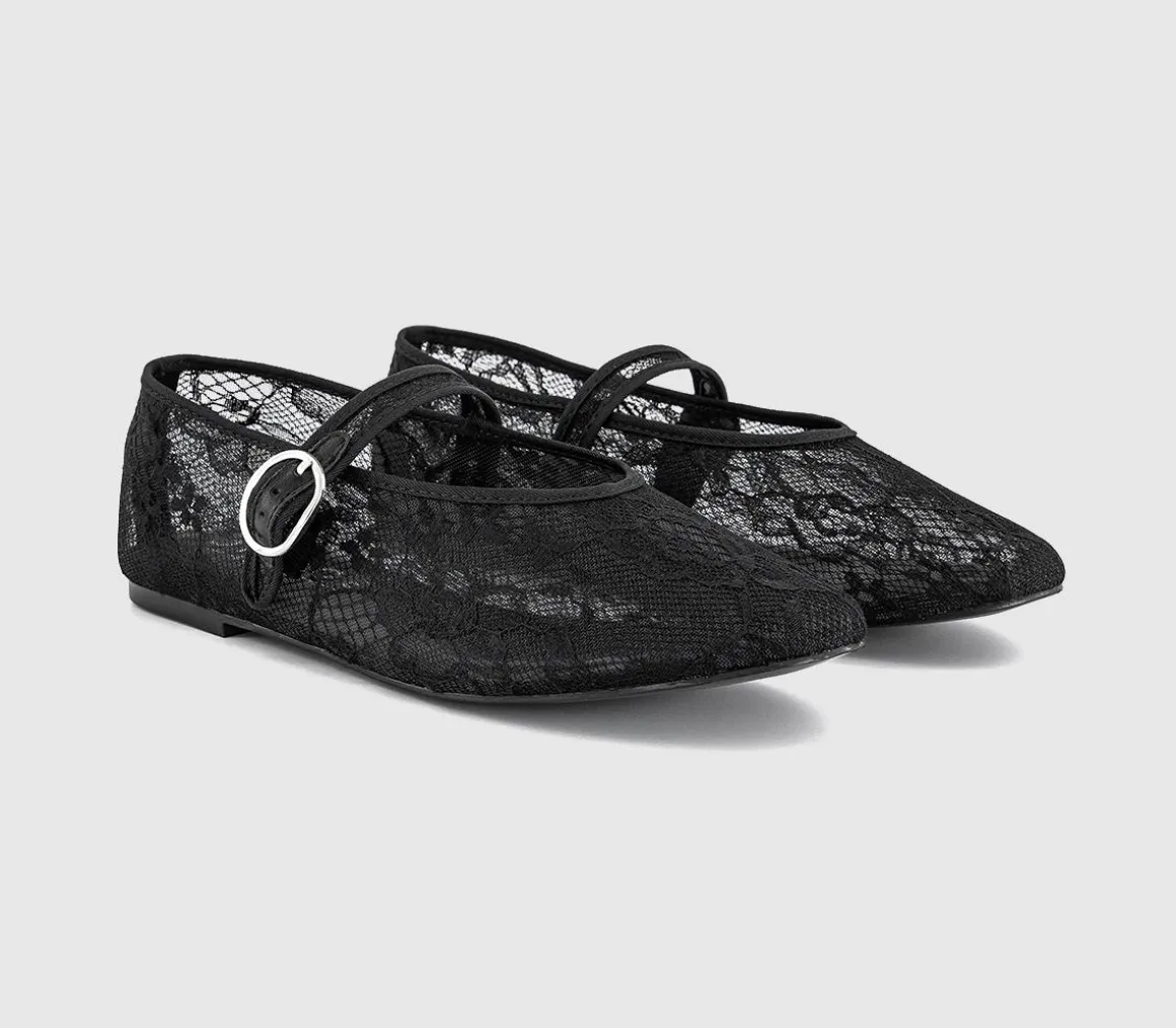 Fanciful Lace Mary Jane Ballet Pumps