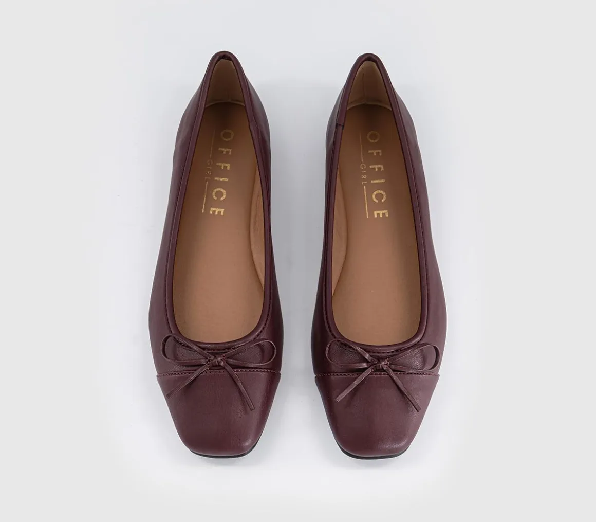 Fan Girl Square Toe Bow Ballet Pumps