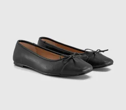 Fan Girl Square Toe Bow Ballet Pumps
