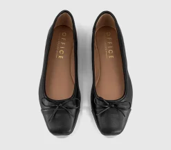 Fan Girl Square Toe Bow Ballet Pumps