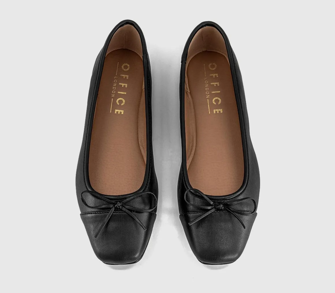Fan Girl Square Toe Bow Ballet Pumps