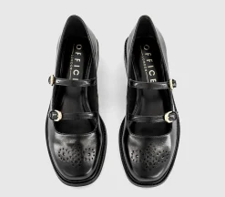 Farah Brogue Detail Double Strap Mary Janes