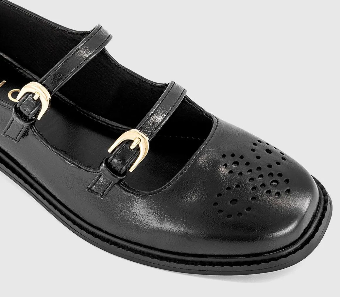 Farah Brogue Detail Double Strap Mary Janes