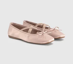 Fate Elastic Cross Strap Square Toe Ballerina Flats
