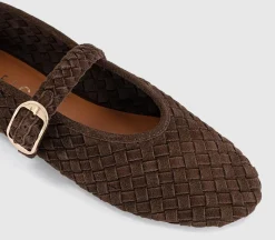 Fauna Leather Weave Mary Janes