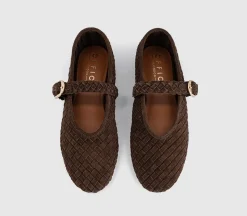 Fauna Leather Weave Mary Janes