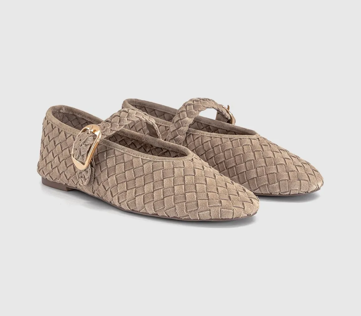 Fauna Leather Weave Mary Janes