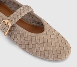 Fauna Leather Weave Mary Janes