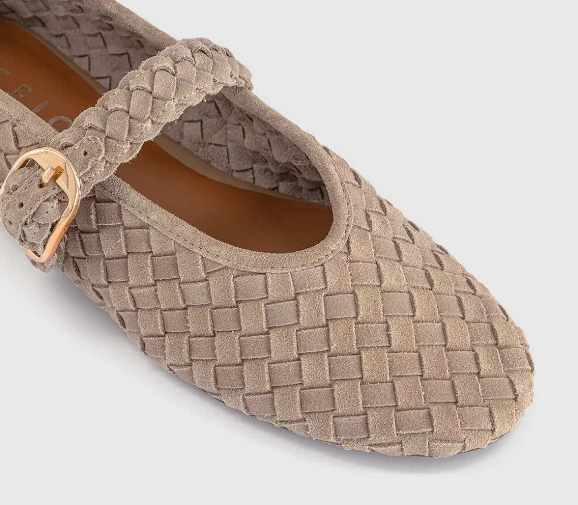 Fauna Leather Weave Mary Janes