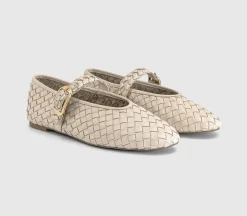 Fauna Leather Weave Mary Janes