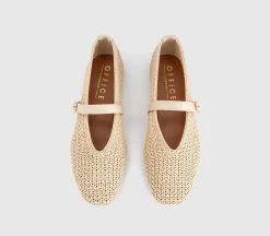 Feather Knitted Mary Jane Ballet Pumps