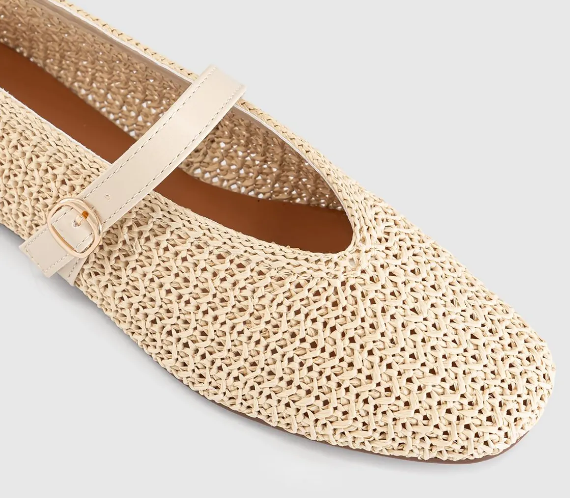 Feather Knitted Mary Jane Ballet Pumps