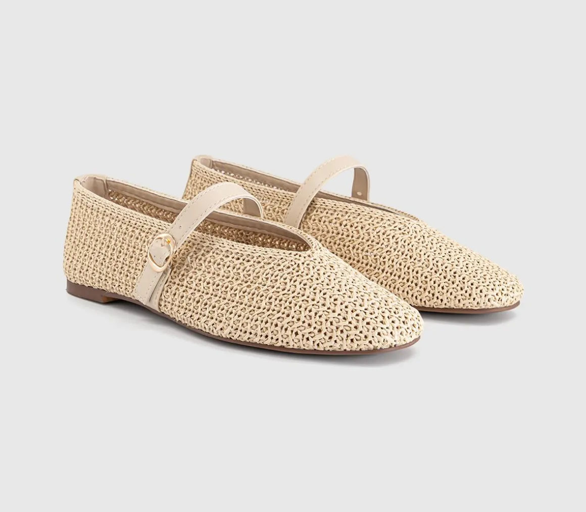 Feather Knitted Mary Jane Ballet Pumps
