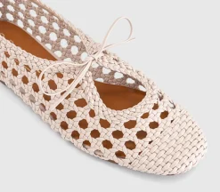 Fiore Woven Tie Up Ballerina Flats