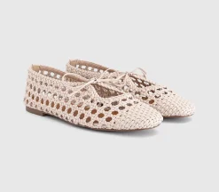 Fiore Woven Tie Up Ballerina Flats