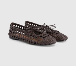 Fiore Woven Tie Up Ballerina Flats